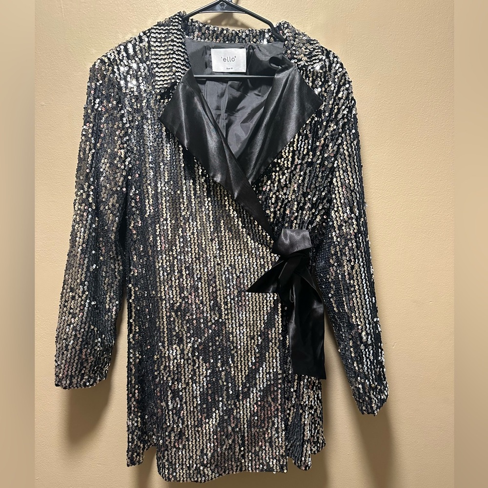 Sequin Black and Silver Women's Jacket (C177)